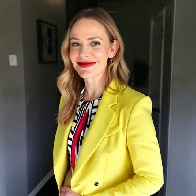 Stefanie Richards in a bright yellow blazer